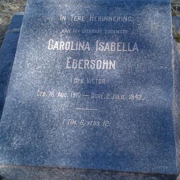 EBERSOHN Carolina Isabella nee VICTOR 1910-1942