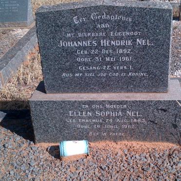 NEL Johannes Hendrik 1892-1961 &amp; Ellen Sophia ERASMUS 1883-1962