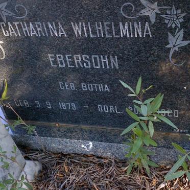 EBERSOHN Catharina Wilhelmina nee BOTHA 1879-1920