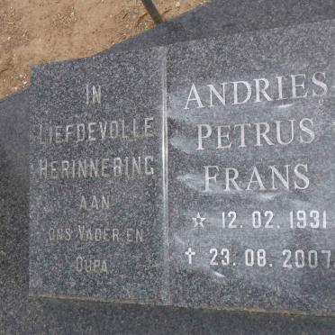 BARKHUIZEN Andries Petrus Frans 1931-2007 &amp; Susanna Helena Maria 1936-2006