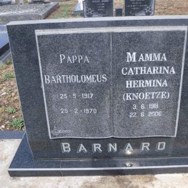 BARNARD Bartholomeus 1917-1970 &amp; Catharina Hermina KNOETZE 1918-2006
