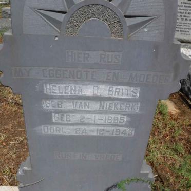 BRITS Helena D. nee VAN NIEKERK 1895-1943
