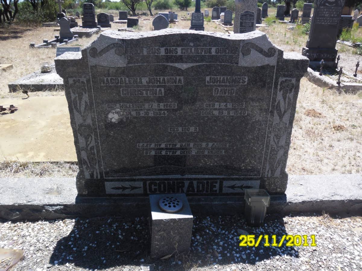 CONRADIE Johannes David 1863-1940 &amp; Magdalena Johanna Christina WILLEMSE 1869-1954