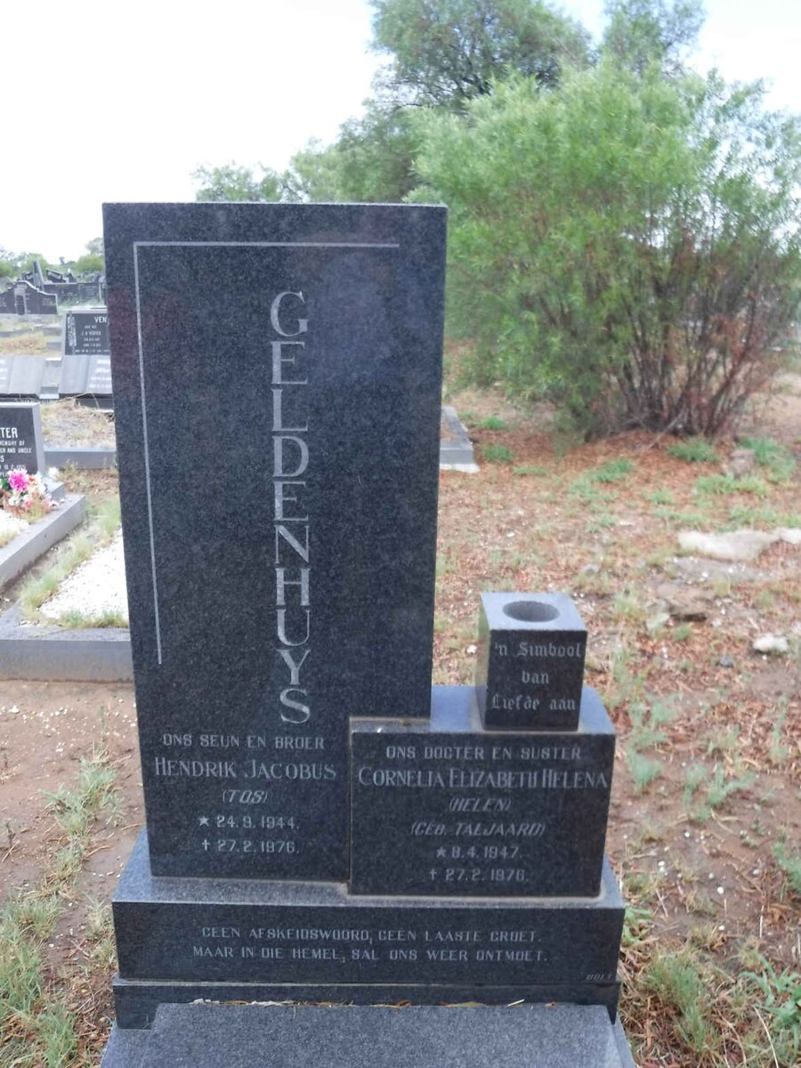 GELDENHUYS Hendrik Jacobus 1944-1976 :: GELDENHUYS Cornelia Elizabeth Helena nee TALJAARD 1947-1976