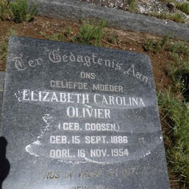 OLIVIER Elizabeth Carolina nee GOOSEN 1886-1954