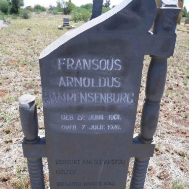 RENSENBURG Fransous Arnoldus, van 1901-1926