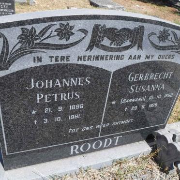 ROODT Johannes Petrus 1896-1961 &amp; Gerbrecht Susanna BARNARD 1898-1978
