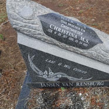 RENSBURG Christina M.S., Jansen van 1917-1999