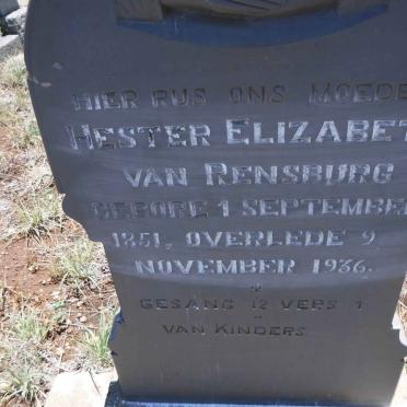 RENSBURG Hester Elizabeth, van 1851-1936