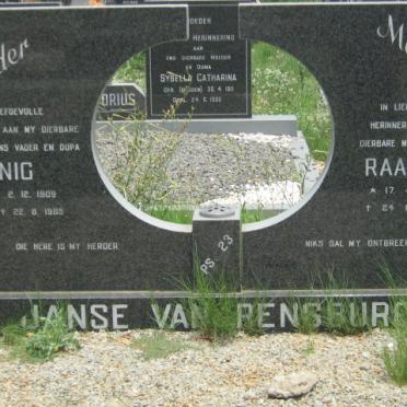 RENSBURG Nic, Janse van 1909-1985 &amp; Raaitjie 1912-1998