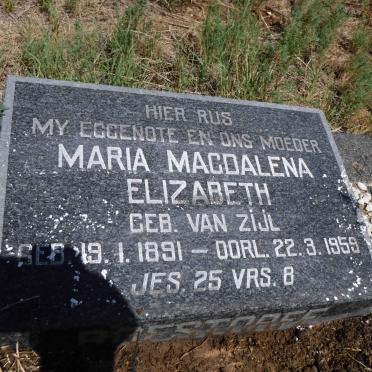 ROESTORFF Maria Magdalena Elizabeth nee VAN ZIJL 1891-1959