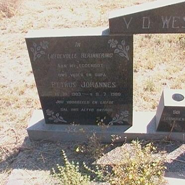 WESTHUIZEN Petrus Johannes, van der 1903-1980 &amp; Martha Margareta JANSEN VAN RENSBURG 190?-1985