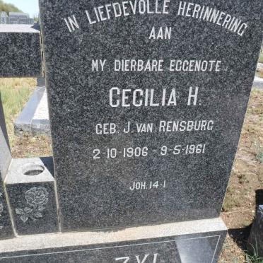 ZYL Cecilia H.,van nee  J.v. RENSBURG 1906-1961