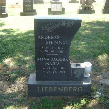 LIEBENBERG Andreas Stefanus 1910-1987 &amp; Anna Jacoba Maria 1916-1993