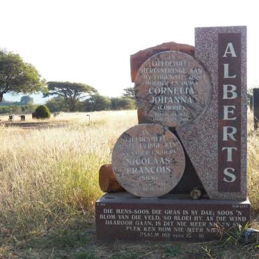 ALBERTS Nicolaas Francois 1944-2013 & Cornelia Johanna 1947-2008
