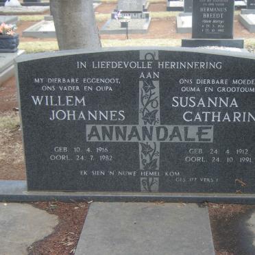ANNANDALE Willem Johannes 1916-1982 &amp; Susanna Catharina 1912-1991