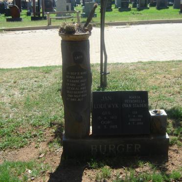 BURGER Jan Lodewyk 1910-1985 &amp; Maria Petronella VAN STADEN 1916-1999