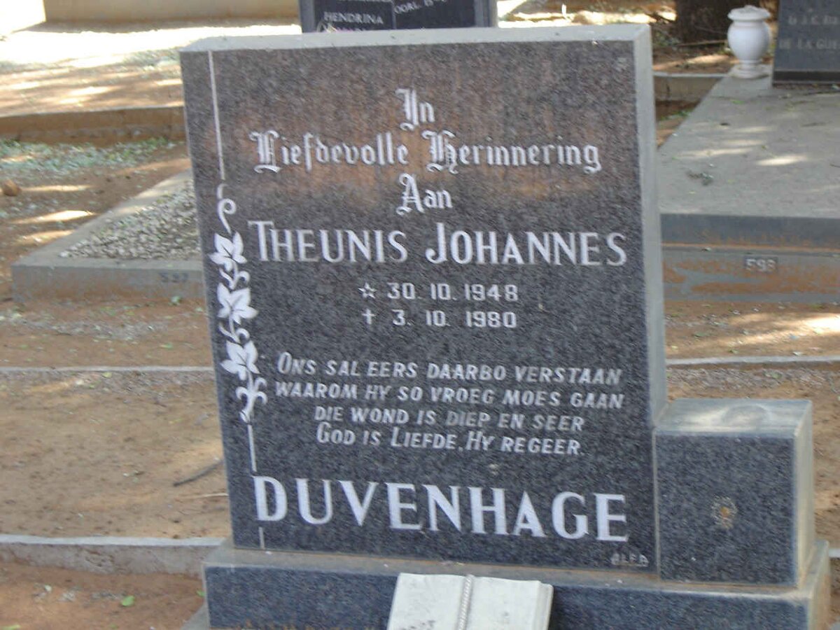 DUVENHAGE Theunis Johannes