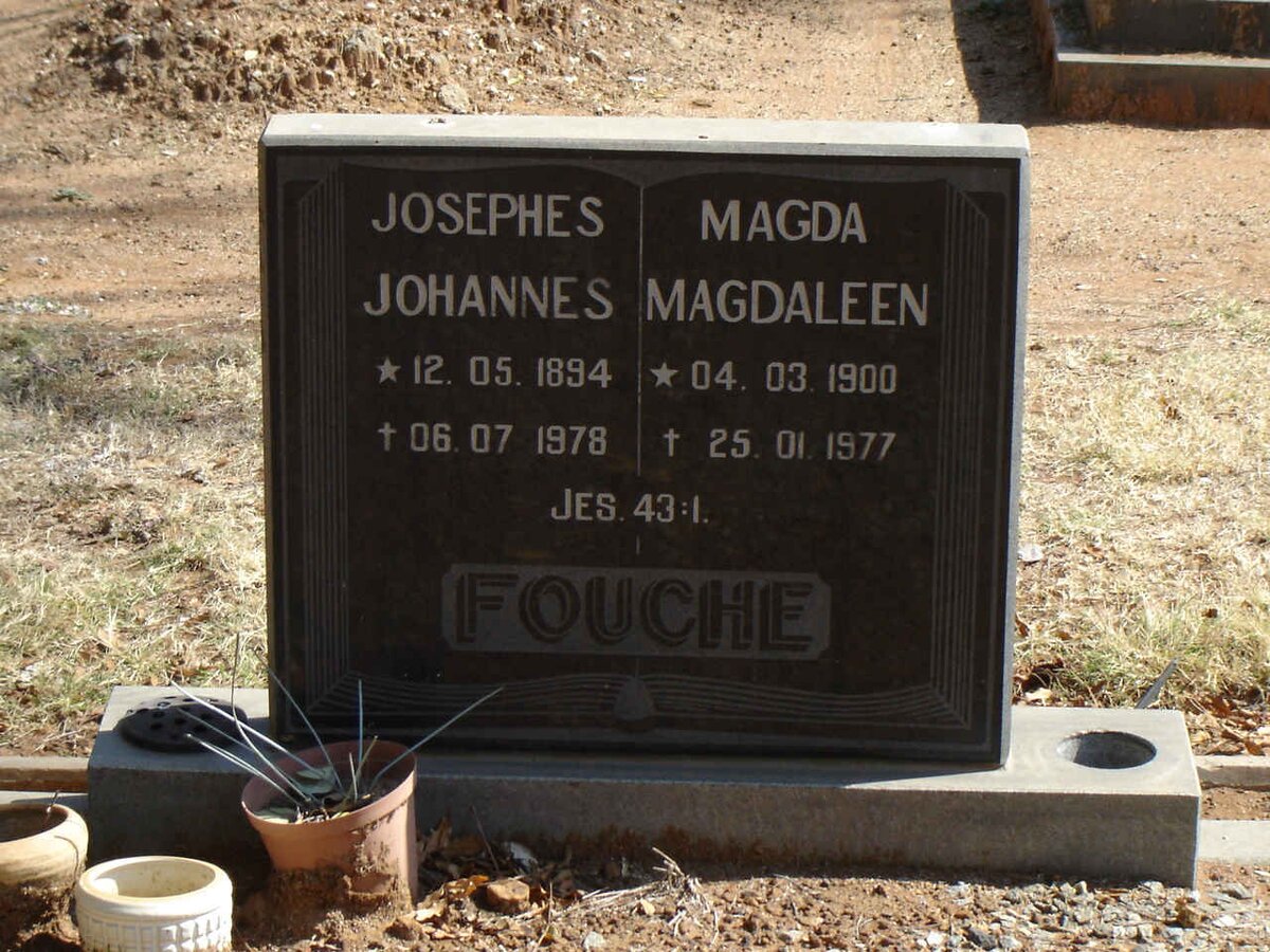 FOUCHE Josephes Johannes.