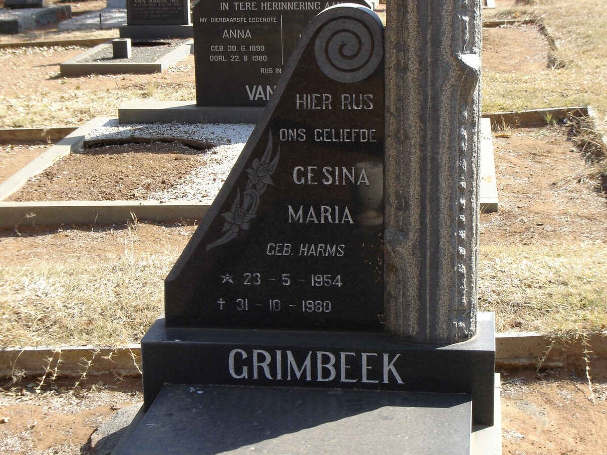 GRIMBEEK Gesina Maria nee HARMS 1954-1980