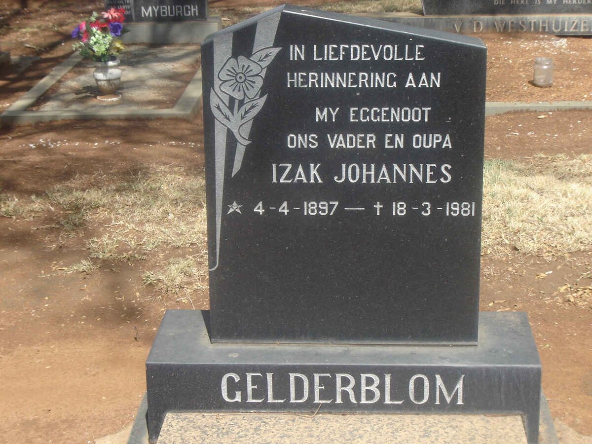 GELDERBLOM Izak Johannes 1897-1981