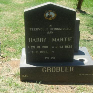 GROBLER Harry 1918-1996 &amp; Martie 1939-
