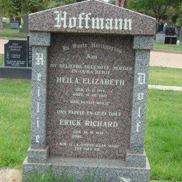 HOFFMANN Erick Richard 1946-  &amp; Heila Elizabeth 1944-2002