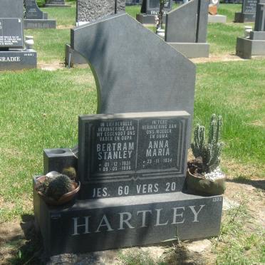 HARTLEY Bertram Stanley 1931-1998 &amp; Anna Maria 1934-