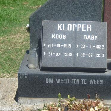 KLOPPER Koos 1915-1999 &amp; Baby 1922-1999