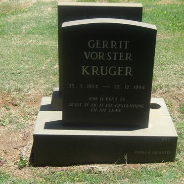 KRUGER Gerrit Vorster 1954-1994