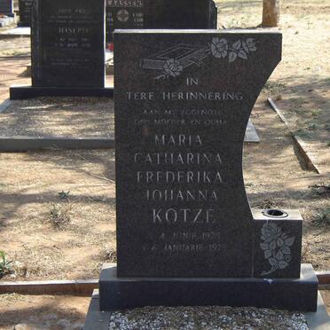 KOTZE Maria Catharina Frederika Johanna.