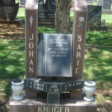 KRUGER Johan 1950-1994 &amp; Sarie 1951-