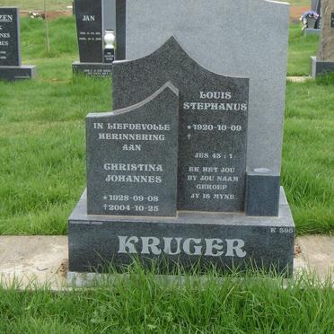 KRUGER Louis Stephanus 1920-  &amp; Christina Johannes 1928-2004