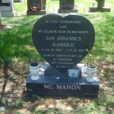 MC MAHON Jan Johannes 1967-1992