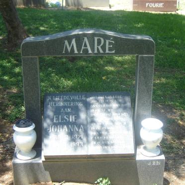 MARÉ Elsie Johanna 1921-1993