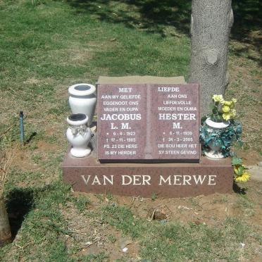 MERWE Jacobus L.M., van der 1923-1985 &amp; Hester M. 1930-2005