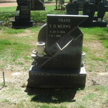 MERWE Frans, van der 1934-1988