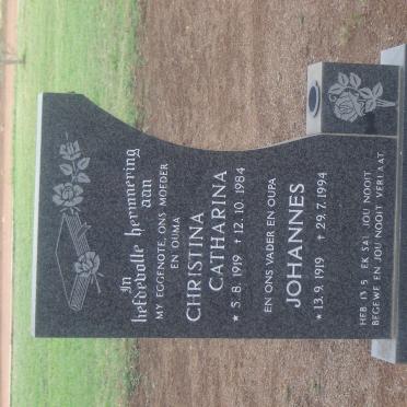 MERWE Johannes 1919-1994 &amp; Christina Catharina 1919-1984