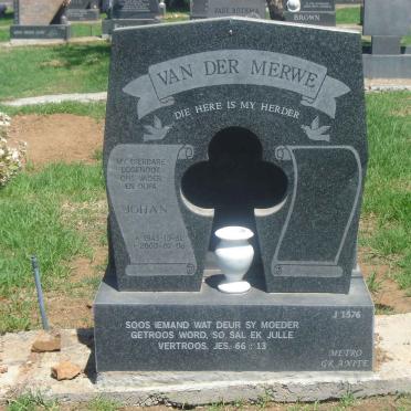 MERWE Johan, van der 1943-2000
