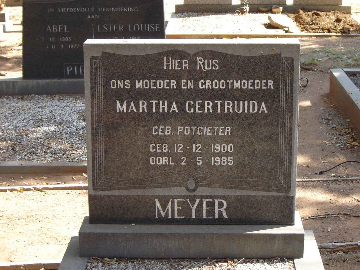 MEYER Martha Gertruida nee POTGIETER 1900-1985