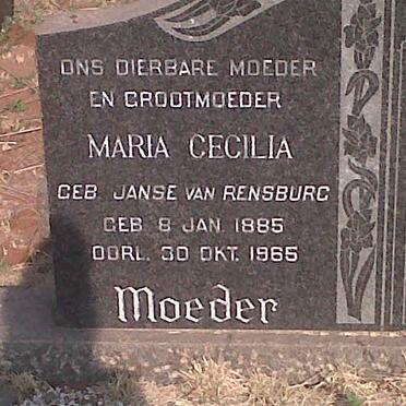 NORTJE Maria Cecilia nee JANSE VAN RENSBURG 1885-1965