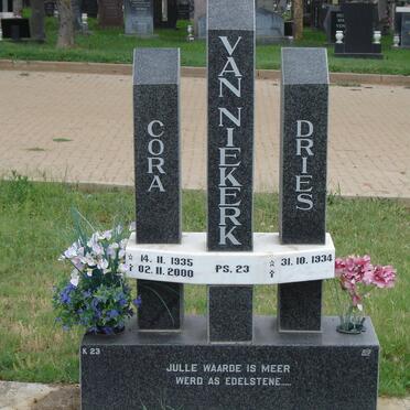 NIEKERK Dries, van 1934- &amp; Cora 1935-2000