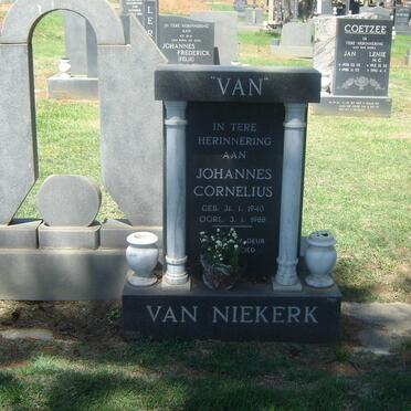 NIEKERK Johannes Cornelius, van 1940-1988