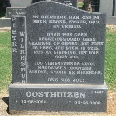 OOSTHUIZEN Pieter Wilhelmus 1963-1999
