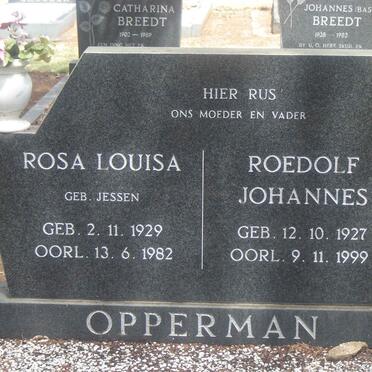 OPPERMAN Roedolf Johannes 1927-1999 &amp; Rosa Louisa JESSEN 1929-1982