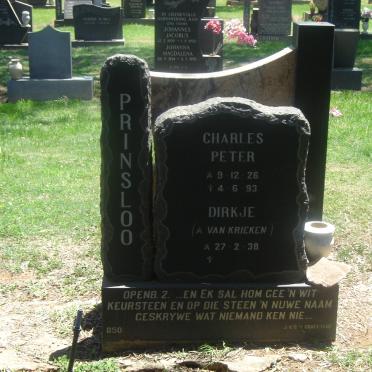 PRINSLOO Charles Peter 1926-1993 &amp; Dirkje VAN KRIEKEN 1938-