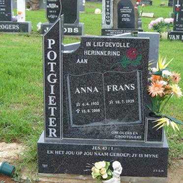 POTGIETER Frans 1929-  &amp; Anna 1932-2008
