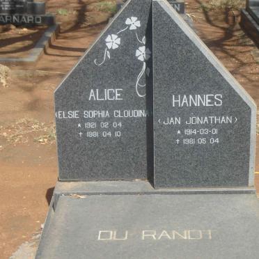 RANDT Jan Jonathan 1914-1981 &amp; Elsie Sophia Cloudina 1921-1981