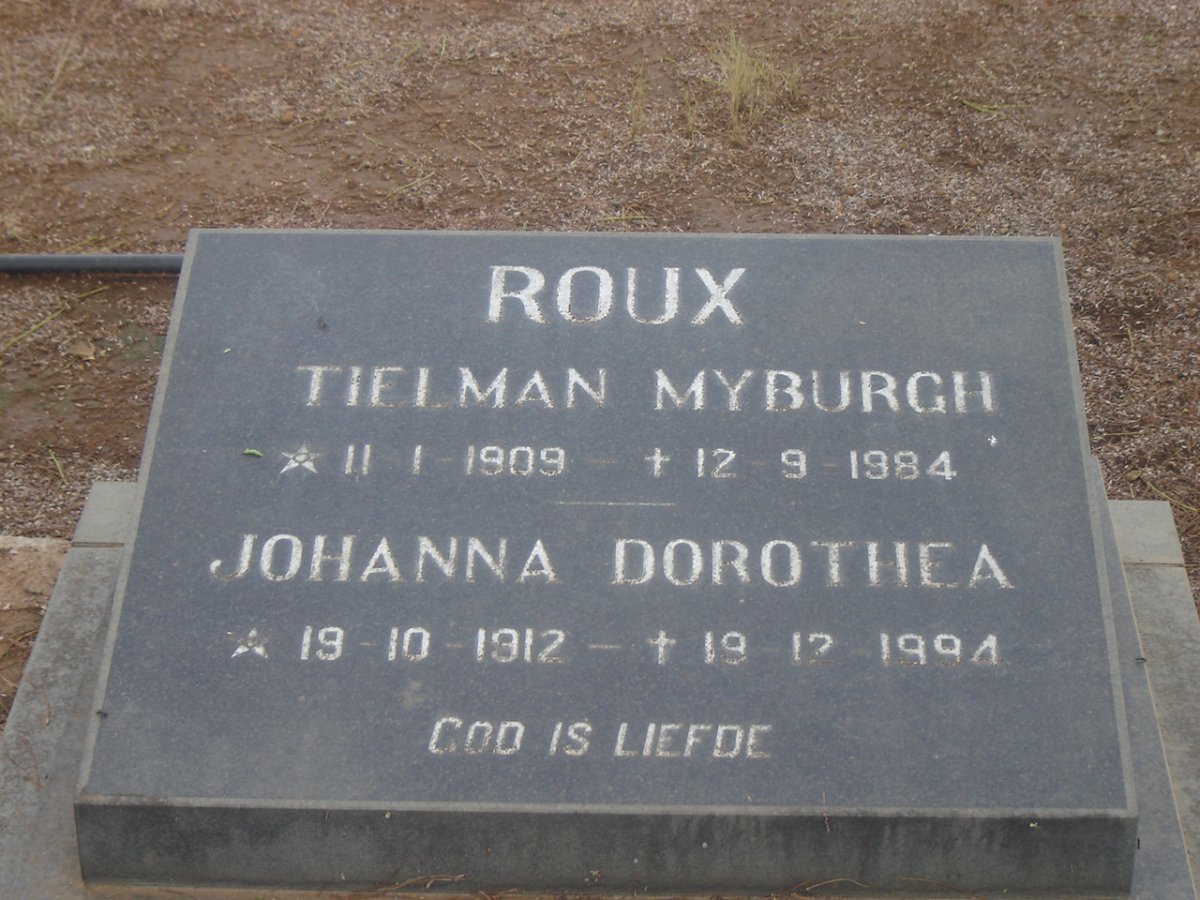ROUX Tielman Mybugh 1909-1984 & Johanna Dorothea 1912-1994
