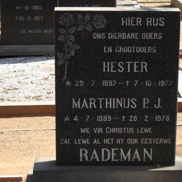 RADEMAN Marthinus P.J. 1889-1978 & Hester 1897-1977